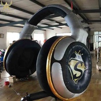 Paire d'écouteurs gonflables, rouge et noir, modèle de casque avec lumières Led, pour Festival musical DJ S, vente en gros