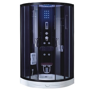 Salle de bain en gros portable salle de <span class=keywords><strong>douche</strong></span> d'angle en verre rond - Product Image 2