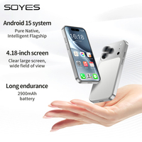 Teléfono Inteligente de Tamaño Palm Fashion Style Xs19max, 4.18 Pulgadas, 4G+64G, Android 15.0, Octa Core, 20MP, Global 4G, Mini Smartphone