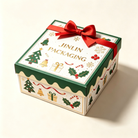 Boîte cadeau de Noël à fenêtre, emballage festif en papier pour bonbons, biscuits, chocolats et cadeaux