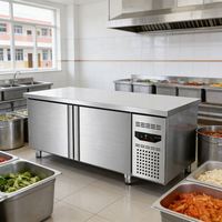Congélateur commercial sous comptoir, réfrigérateur de table en acier inoxydable, plan de travail réfrigéré