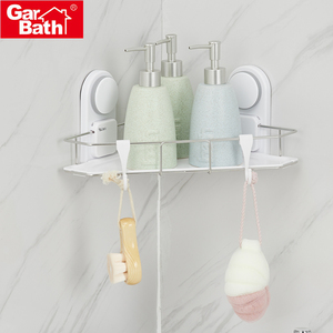 Customized <strong>Bathroom</strong> Wall-Mounted Shampoo Bottle Holder Plastic <strong>Corner</strong> Shower <strong>Caddy</strong> with Hooks Hotel Living Room Kitchen Use - Product Image 6