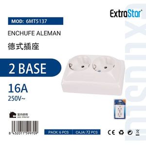 Presa Elettrica Stile Tedesco ENCHUFE ALEMAN in Plastica, Materiale Durevole - Product Image 1