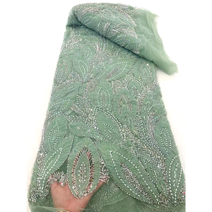 Nhà Máy giá thiết kế mới đẹp đám cưới Polyester Ren Vải thân thiện với môi với sequins trang trí - Product Image 3