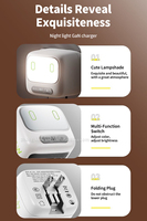 Cargador HYTO AI Speech Dual Tipo C de 45W GaN, Enchufe Plegable, Carga Rápida, Mini Adaptador de Corriente con Luz Nocturna para iPhone 17