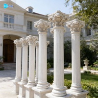 Colonne de portail en marbre massif hautement détaillée, pilier romain, ornement de bâtiment durable au design européen pour jardin, villa, parc