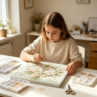 Toile tendue en gros pour peinture diamant 5D, cadre en bois MDF, contour imprimé sur mesure 20/30/40cm, fourniture artisanale en vrac