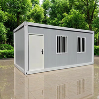 Casa Contenedor de Techo Plano en Oferta, Desmontable, Modular, Prefabricada, Estructura de Acero, Mini Casa, Oficina Portátil para Campamento