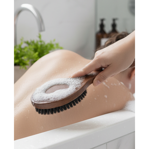 Cepillo Corporal de Madera Natural de Primera Calidad con Cuerpo de Aluminio y Nailon, Modelo AB-040, Herramienta para Lavar el Cuerpo, Suministro Directo de Fábrica - Product Image 4