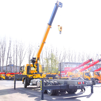 Grue mobile montée sur camion de 5, 6, 8, 10 et 12 tonnes, grue hydraulique à bras droit, grue à flèche télescopique hydraulique montée sur camion