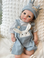 18-Zoll Weiche Silikon-Reborn-Babypuppen Handgefertigte Bemalte Neugeborenen-Realistische Vollsilikon-Modellpuppe DIY-Spielzeug Anpassbare Farbe