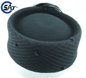 <span class=keywords><strong>Cappello</strong></span> a cilindro da donna in feltro di lana nero con piume, per l'inverno, da esterno, per adulti - Product Image 2
