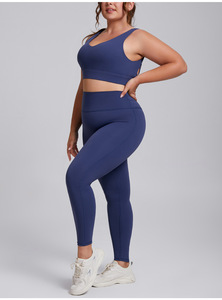 Conjunto Deportivo de Dos Piezas para Yoga, Leggings y Body Moldeador Brillante de Tela Ligera y Delgada sin Costuras, Tallas Grandes - Product Image 6