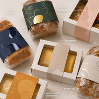 Manchon en papier couché recyclable imprimé sur mesure avec étiquette rectangulaire, emballage alimentaire pour boulangerie et biscuits, impression offset du logo
