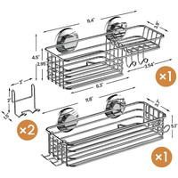 Étagère de salle de bain triangulaire en bambou à double niveau sans perçage, support de shampoing en acier inoxydable, best-seller pour le rangement domestique