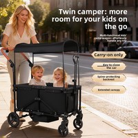 Poussette de voyage double pliable et réversible pour bébés et enfants, idéale pour le camping et les activités de plein air