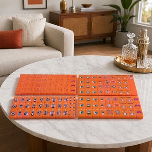 Juego de Mahjong Clásico de Lujo NatuGift, Estilo Costa Oeste de California, con Fichas Acrílicas con Temática de Playa Tropical y Surf, Portátil, para 4 Jugadores, Universal - Product Image 5