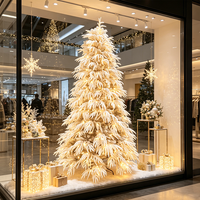 Hochwertiger Luxus-Weihnachtsbaum mit PE-Weidenzweigen gemischt mit PVC-Spitzenzweigen, Vorbeleuchtet und Beflockt, für Weihnachtsdekoration