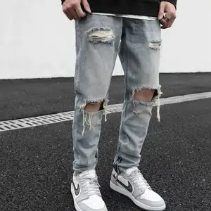 Hiphop Boyfriend Jeans Geborduurde Losse Spijkerbroek Voor Heren