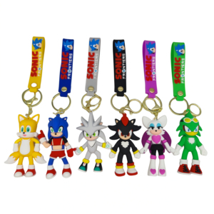 Vente en gros de <span class=keywords><strong>porte</strong></span>-clés en silicone <span class=keywords><strong>Sonic</strong></span> Mouse avec motif dessin animé pendentif sac cadeau enfant voiture <span class=keywords><strong>porte</strong></span>-clés 3D souple anime - Product Image 3