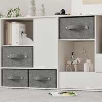 Organisateur de vêtements pliable écologique en tissu non tissé avec poignées, capacité de 5 à 10 kg, pour l'organisation de la maison, du bureau et du placard