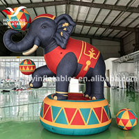 Éléphant de cirque gonflable géant personnalisé en tissu Oxford durable de haute qualité pour décorations d'événements en extérieur