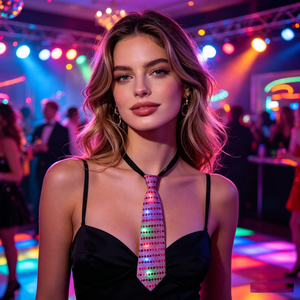 Corbata LED con Lentejuelas Brillantes, Corbata Intermitente para Fiestas de Acción de Gracias, Club, Bar, Accesorio de Actuación, Accesorio Luminoso - Product Image 2
