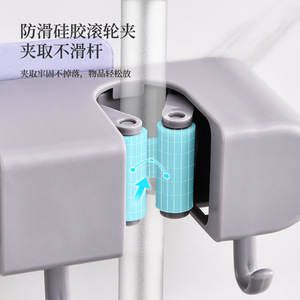 <b>Mop</b> Holder <b>Wall</b> Mounted Plastic Non Slip Minimalist Design For Bathroom Storage - Product Image 3
