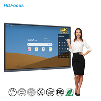 Écran tactile interactif 4K intelligent de 55, 65, 75, 85, 98 pouces, double système d'exploitation, tout-en-un, pour salle de réunion et salle de classe