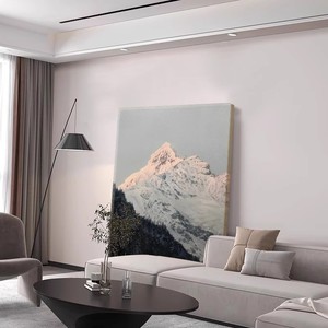 Peinture à l'huile peinte à la main, montagne dorée sous le soleil, texture 3D, art mural contemporain pour salon, décoration de fond de canapé - Product Image 3