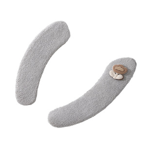 Housse de siège de toilette universelle grise en éponge, utilisable toute l'année, avec patch décoratif - Product Image 1