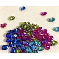 Strass en verre à dos pointu en forme de goutte, pierres de cristal multicolores à coudre pour justaucorps, costumes de danse, robes, vêtements et décoration DIY