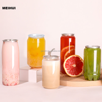 Boîte de boisson transparente en PET personnalisable, étanche, avec couvercle à vis en aluminium de qualité alimentaire, 55 mm, pour l'emballage de boissons froides