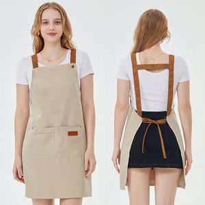 Custom Logo Sleeveless Cotton Bib <b>Apron</b> Reusable <b>Kitchen</b> Cooking Chef and Beauty Salon Hairdresser for Working Waitress - Product Image 2
