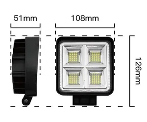 25mm 38mm 48mm 192W 12V/24V 4 Inch LED Work Light For SUV Truck Car Accessories Offroad LED Work Lights