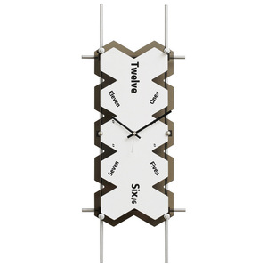 No Drill Modern Wall <b>Clock</b> Irregular Shape Quartz Movement Silent <b>Battery</b> Powered Living Room Art Decor - Product Image 5