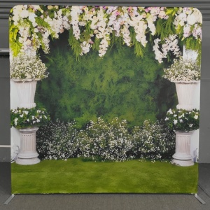 Panel de Fondo Portátil para Eventos y Banquetes con Marco de Aluminio de 8x8 pies, Impresión por Transferencia Térmica, para Bodas - Product Image 1