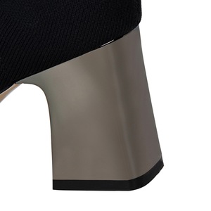 336-7 bottes pour femmes simples à la mode avec talons épais et bouts pointus hauts les rendent minces Sexy discothèque élastique bottines en laine - Product Image 6
