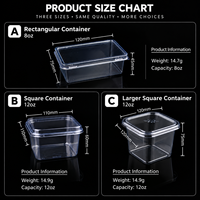 Emballage en blister transparent en gros, boîte à dessert en plastique PET de qualité alimentaire, capacité 8oz/12oz, logo personnalisé, emballage pour gâteaux et pâtisseries