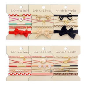 Bracelets élastiques personnalisés en gros pour femmes - Élastiques à <span class=keywords><strong>cheveux</strong></span> qui se transforment en un élégant ensemble de bijoux pour filles, idéal comme cadeau - Product Image 2