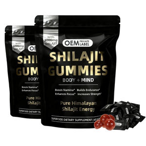Gomas de Shilajit Puro do Himalaia OEM, Gomas de Shilajit Gold com <span class=keywords><strong>Ashwagandha</strong></span>, 105 Minerais Traço, Aumenta a Energia e Constrói Resistência - Product Image 1