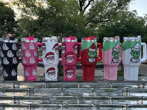 แก้วคริสมาสต์ประดับพลอยเทียมรูปซานต้าประดับพลอยเทียมสำหรับคริสต์มาสทำจากสแตนเลสขนาด40ออนซ์โลโก้ตามสั่ง - Product Image 5