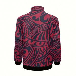 เสื้อแจ็กเก็ตบอมเบอร์แบบวินเทจสำหรับผู้ชายดีไซน์ชนเผ่าโพลีเซียนแบบกำหนดเองบริการ OEM สำหรับฤดูหนาว - Product Image 3