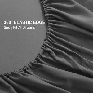 Nữ Hoàng Kích Thước Tấm Bộ Hiện Đại Sợi Nhỏ Nhăn-Miễn Phí Không Dị Tác 4 Mảnh <span class=keywords><strong>Bedsheet</strong></span> <span class=keywords><strong>Set</strong></span> Cho Khách Sạn - Product Image 6