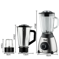 RAF Hoge Kwaliteit 1.5L Draagbare Blender 3-in-1 RVS Blender en Sapcentrifuge Glazen Blender Smoothie Blender
