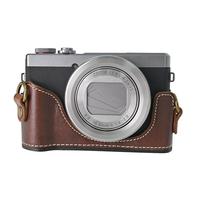 Prix de gros pour l'étui de protection intégral en cuir rétro avec sangle pour appareil photo Canon G7 X Mark III / G7X3