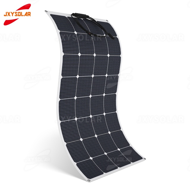 110 Watt Flexible Solar Panel SunPower Cells 12 Volt Semi-Flex ETFE Solar Panel Charger Off-Grid for Marine RV Trailer Boat Car