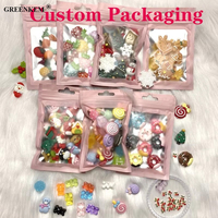 10 buah/tas Dekorasi seni kuku Kawaii jimat Resin permen Natal bunga buah 3D hiasan seni kuku