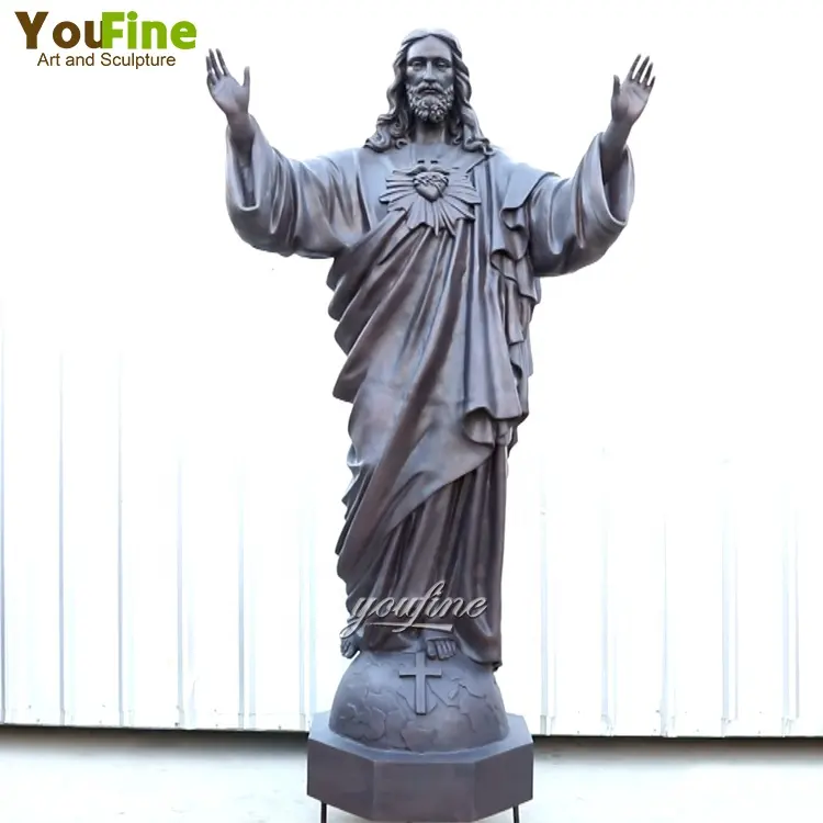 ชีวิตขนาดศาสนาคริสตจักรสวนกลางแจ้งโลหะบรอนซ์รูปปั้นพระเยซูประติมากรรม