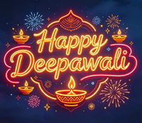 En stock, Lampe à huile indienne, Enseigne néon Joyeux Diwali, Lumières LED en forme pour décoration murale, Enseignes néon personnalisées